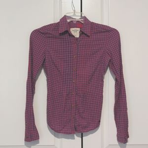 Vintage Abercrombie & Fitch Women's size XS Button Down Long Sleeve Plaid Top228